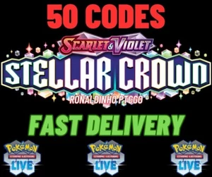 50x Stellar Crown Codes Booster Pokémon TCG LIVE - PTCGL - SENT FAST - Picture 1 of 1