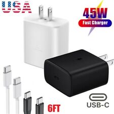 45W USB-C Type C PD Fast Wall Charger 6FT Cable For Samsung Galaxy S23 S22 Ultra