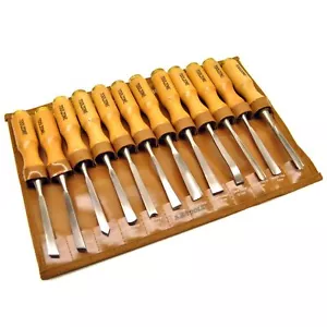 12 pz Set di scalpelli intaglio legno in custodia / lavorazione del legno / falegnameria TE542 - Foto 1 di 1