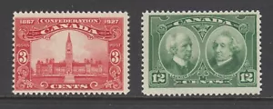 Canada Sc 143, 147 MLH. 1927 3c & 12c commemoratives, fresh, bright, F-VF. - Picture 1 of 1