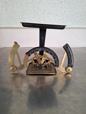 ANCIENNE BALANCE BILATÉRAL PÈSE-LETTRE NAPOLÉON III EN TÔLE MESURE POIDS - Photo 1/4