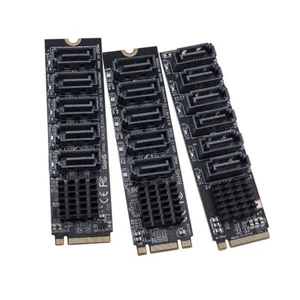 M.2 To SATA 3.0 Riser Card M2 M-KEY PCI-E Expansion Card 5/6 Port SATA3.0 6Gbps - Picture 1 of 9