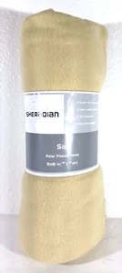 BEIGE Lightweight FLEECE THROW BLANKET 50” X 60” for CAR PET SOFA - Picture 1 of 7