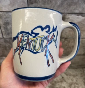 NEW Louisville Stoneware KENTUCKY DERBY Horse Racing Star Mug Cobalt Blue Jockey - Picture 1 of 13