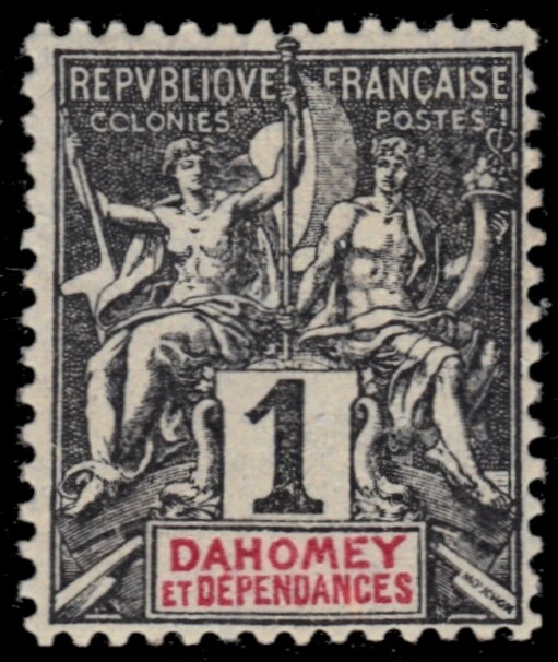 DAHOMEY 1 - Navegación y Comercio "1901 Negro" (pb92895) Foto 1 de 1