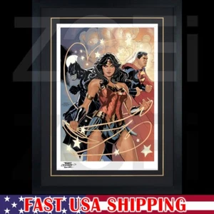 NIB Sideshow Justice League Batman Superman Fine Art Print 22" x 28.5" Framed - Picture 1 of 5
