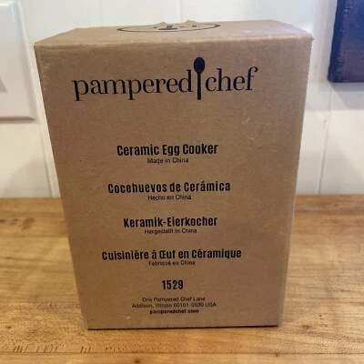 Pampered Chef Ceramic Egg Cooker #1529 NEW Never Used - Image 1 of 4