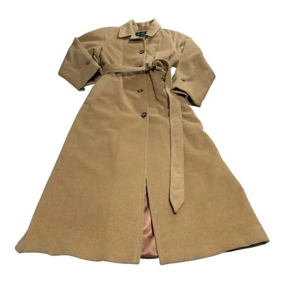 Lauren Ralph Lauren 100% верблюда волос Тренч женщин 4 пальто ремень сделано в США - Изображение 1 из 4