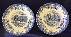 Zwei Johnson Bros Coaching Szenen Jagd Country nur Untertassen - Bild 1 von 9