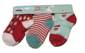 3 Pair Kids Christmas Socks NWT - Picture 1 of 1