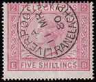 SGL232 1876 5/- Rose, plate 2, EB. Perf. 15 x 15 1/2. Superb Ranlagh Place, L...