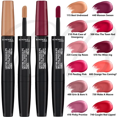 RIMMEL Lasting Provocalips Longwear Double Ended Liquid Lipstick *CHOOSE SHADE* - Image 1 of 4