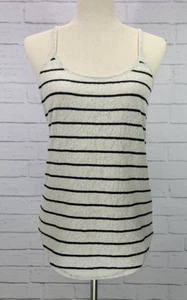 Ann Taylor LOFT Damen Träger-Tanktop gestreift Spitze Größe M schwarz creme - Bild 1 von 10