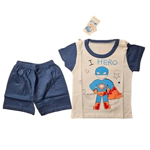 Süßes Baby Superhelden Set Hose Shirt Größe 1 Jahr 80cm - I Hero Print - Picture 1 of 3