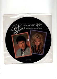 SHAKIN' STEVENS & BONNIE TYLER A ROCKIN' GOOD WAY.UK ORIG 7" PICTURE DISC.N/MINT - Picture 1 of 2