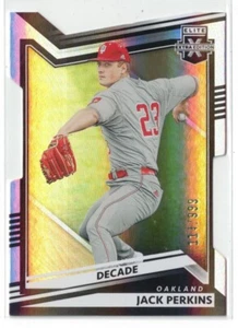 2022 Elite Extra Edition DECADE DIe-Cut RC Jack Perkins! Athletics! Rookie /999 - Imagen 1 de 2