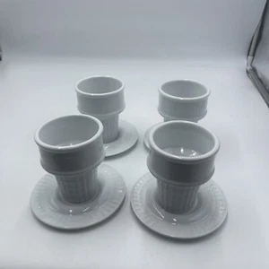 The monkey and the peddler White ice cream cups set of 4 - Picture 1 of 4