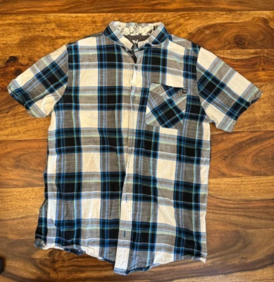 Shaun White Shirt Youth Boys Medium XL 16T Short Sleeve Button Up Cotton Plaid - Image 1 of 4