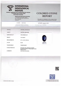Natural Blue Sapphire 0.76 carat IGI Certified Untreated Loose Gemstone Oval Cut - Picture 1 of 6