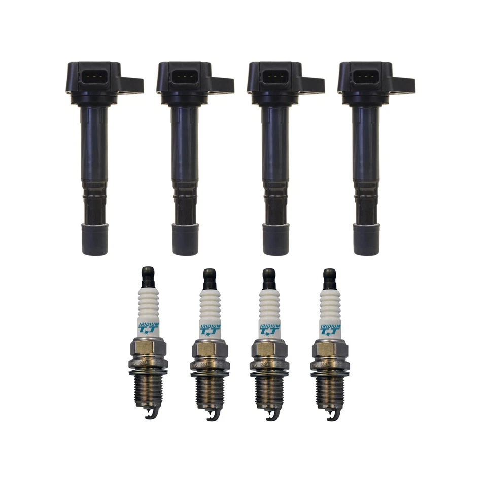 Denso 4 Ignition Coils & 4 Iridium TT  Spark Plugs 0.040 Kit For Honda Civic L4 - Image 1 of 1