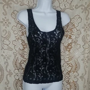 Camisola sin mangas Night Magic by Cinema Etoile negra de encaje para mujer pequeña hecha en EE. UU. - Imagen 1 de 12