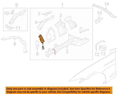 FORD OEM 09-23 MKS Guardabarros Componentes Estructurales Rieles-Reinf Delantero FR3Z63108A26A Foto 1 de 2