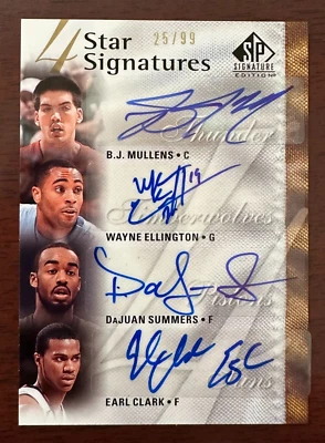 Rare 2009 SP Mullens Ellington Summers Clark 4 Star  Autograph Card 25/99 - Image 1 of 2