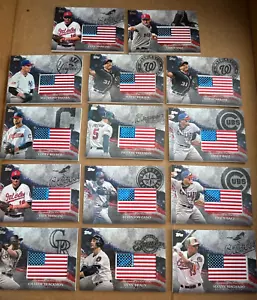 Topps Independence Day 2018 EE. UU. Lote de 14 cartas reliquia bandera serie 2 venta Tanaka Max - Imagen 1 de 4