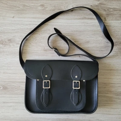 The Cambridge Satchel Company Crossbady Shoulder Messenger Bag Leather Black - Image 1 of 4