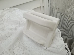 VINTAGE NOS WEISS PORZELLAN BAD HANDTUCHHALTER Griffe SEIFENGESCHIRR 50er Jahre Old Hom - Bild 1 von 9