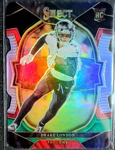 2022 Panini Select - Concourse Drake London #35 Black & Green Prizm Die-Cut (RC) - Picture 1 of 2