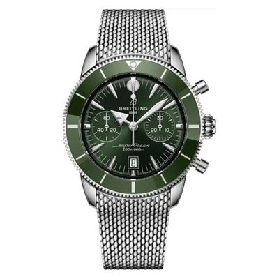 Reloj para hombre Superocean Heritage B01 cronógrafo 42 esfera verde acero AB0156361L1A1 Foto 1 de 2