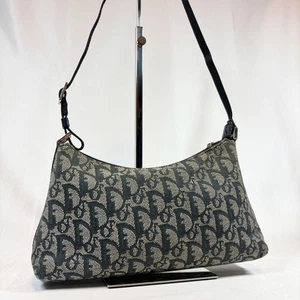 Christian Dior Trotter Shoulder Bag Accessory Pouch Canvas Leather USED 1101B - Picture 1 of 11