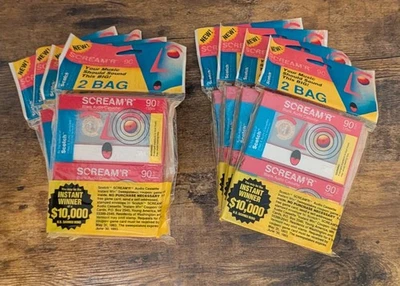 🎵 SCREAM’R Blank Cassette Tapes – 8-Packs of 2 =16 – 90min Sealed Vintage Lot - Image 1 of 4