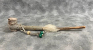 Vintage Indianer Stil Miniatur Friedenspfeife Holzstiel - Bild 1 von 6