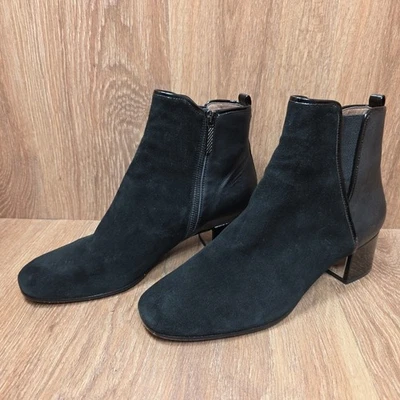 Donald Pliner 靴子女式 11 码 Cayto 麂皮绒弹性面板拉链专利高跟鞋 — 第 1/4 张图片