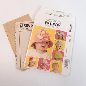 McCalls Sewing Pattern M5865 Infant Toddler Hats in 7 Styles UNCUT - Picture 1 of 5