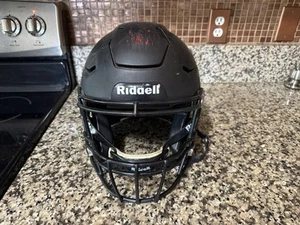 Riddell SpeedFlex Football Helm matt flach schwarz OUT mit Gesichtsmaske Erwachsene Large - Bild 1 von 9