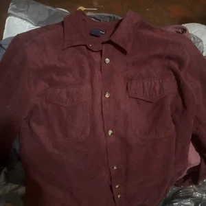 Knights Bridge Long Sleeve Button Down Cranberry Shirt - Picture 1 of 1