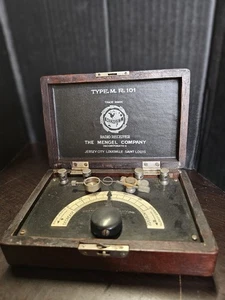 Mengel M.R. 101 Crystal Radio Receiver Set in Wood Case - Picture 1 of 4
