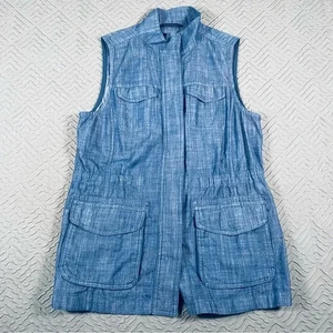 Weste Talbots blau Baumwolle Jeansoptik Größe M Top Zustand - Bild 1 von 7