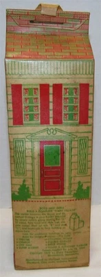 1949 Dolly Madison Dairies Wax Milk Carton with Dairy Village Cut Outs - Image 1 of 3