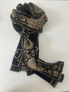 GUCCI Logo-Intarsia Wool Scarf RRP £335 - Picture 1 of 9