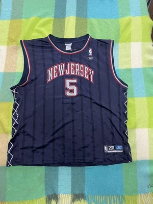 Camiseta deportiva de baloncesto vintage Jason Kidd #5 New Jersey Nets Reebok NBA (adulto 2XL) Foto 1 de 4
