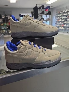 Size 9 - Nike Air Force 1 Wild Olive Aura Aquarius Blue FB2348-301 New With Box - Picture 1 of 6