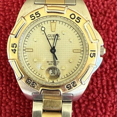 Guess Ladies Waterpro Watch Yellow Dial New Battery - Image 1 of 4