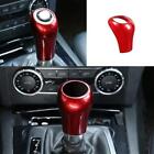 Red Abs Central Console Gear Shift Knob Trim Fit For Benz C-Class 2004-2014 1Pcs