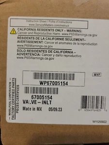 WP67005154 OEM Whirlpool Water Inlet Valve - Picture 1 of 1