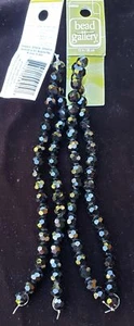 2 Fili di Jet 8mm Tondi Sfaccettati di Bead Gallery Creazione Gioielli Artigianali - Foto 1 di 5