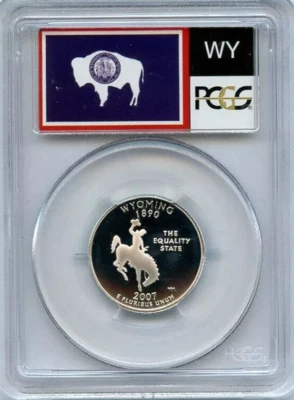 2007-S PCGS PR70DCAM Wyoming Silver Statehood Quarter-Deep Cameo - Image 1 of 2